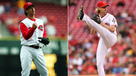 Reds Hall of Famer George Foster prepares to throw the first pitch