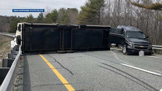 I-89 north in Grantham temporarily closed due to overturned trailer - Vimarsana News