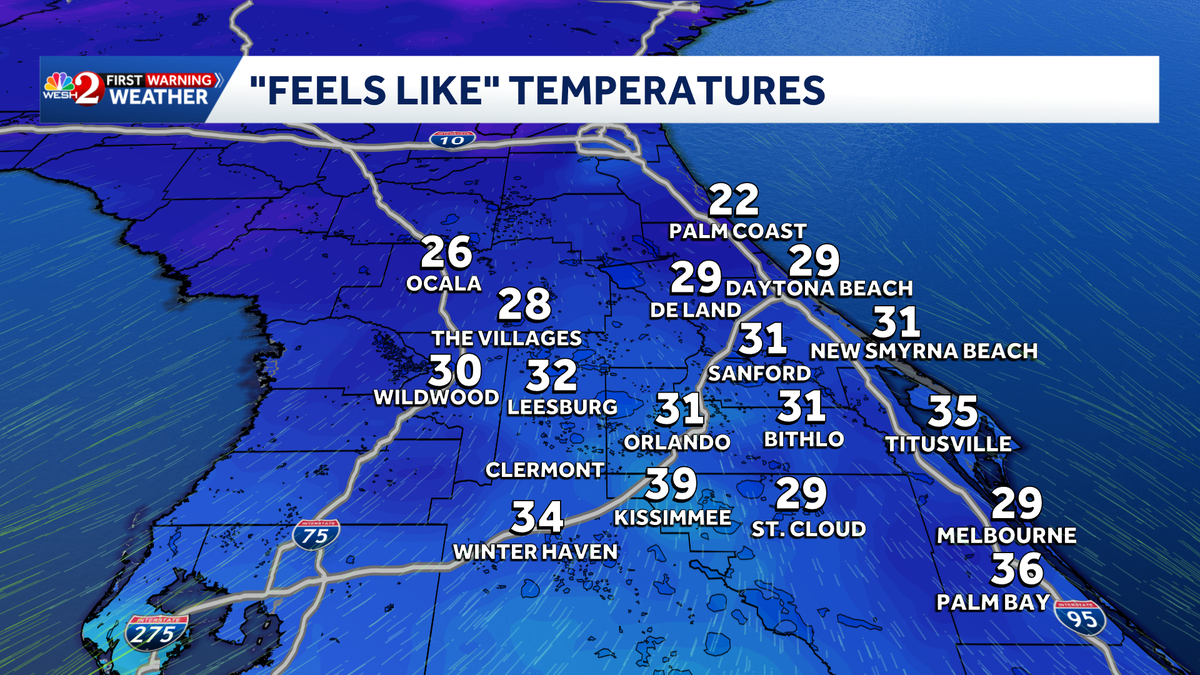 Coldest temps in years grip Central Florida; freeze warnings in effect