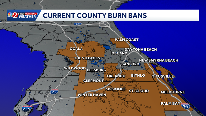 Burn bans in effect in multiple Central Florida counties