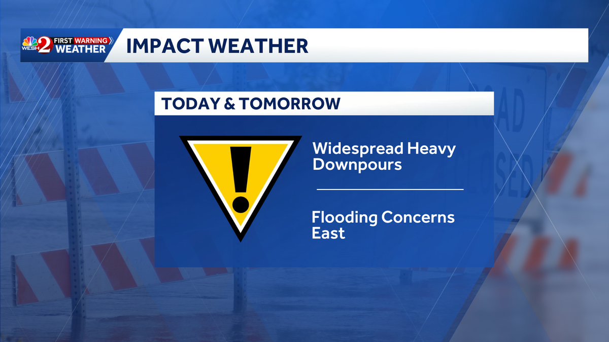 Impact Weather: Flood threat rises as heavy rain, gusty winds continue across Central Florida