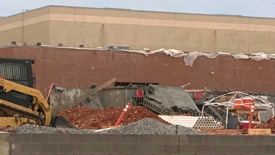 Storms knock down wall at new Gravette HS gym construction site