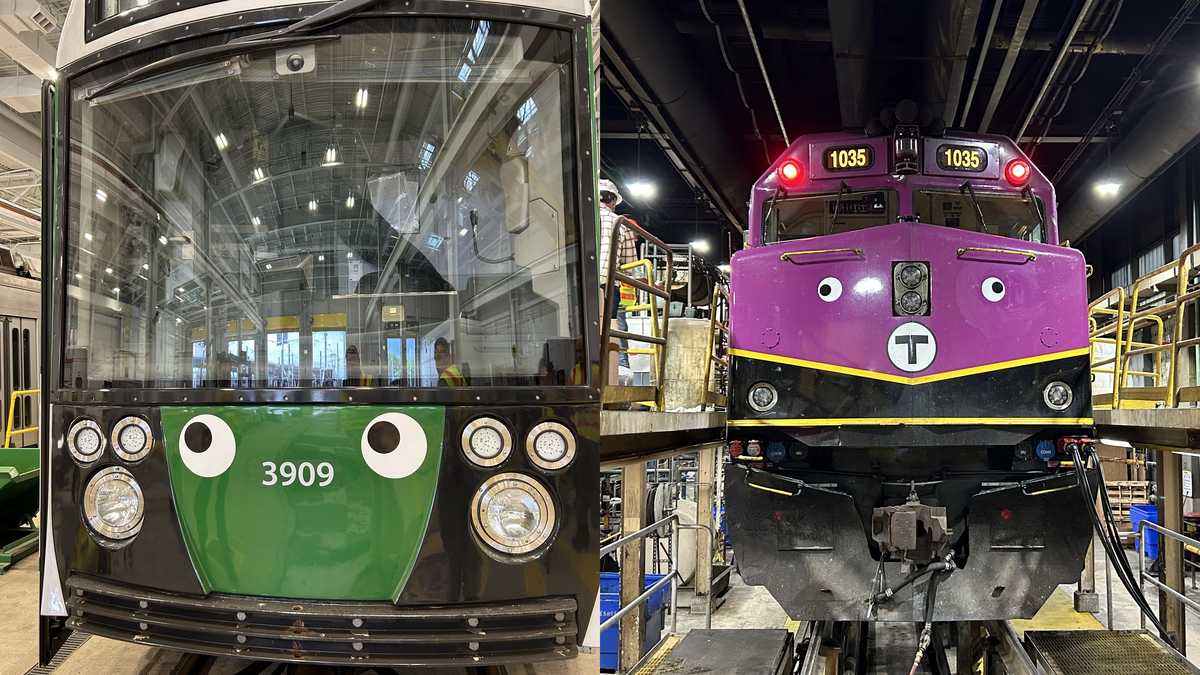 MBTA adds 'googly' eyes to some trolleys and locomotives