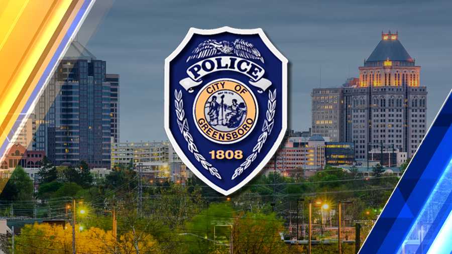 greensboro police badge with city landscape in the background