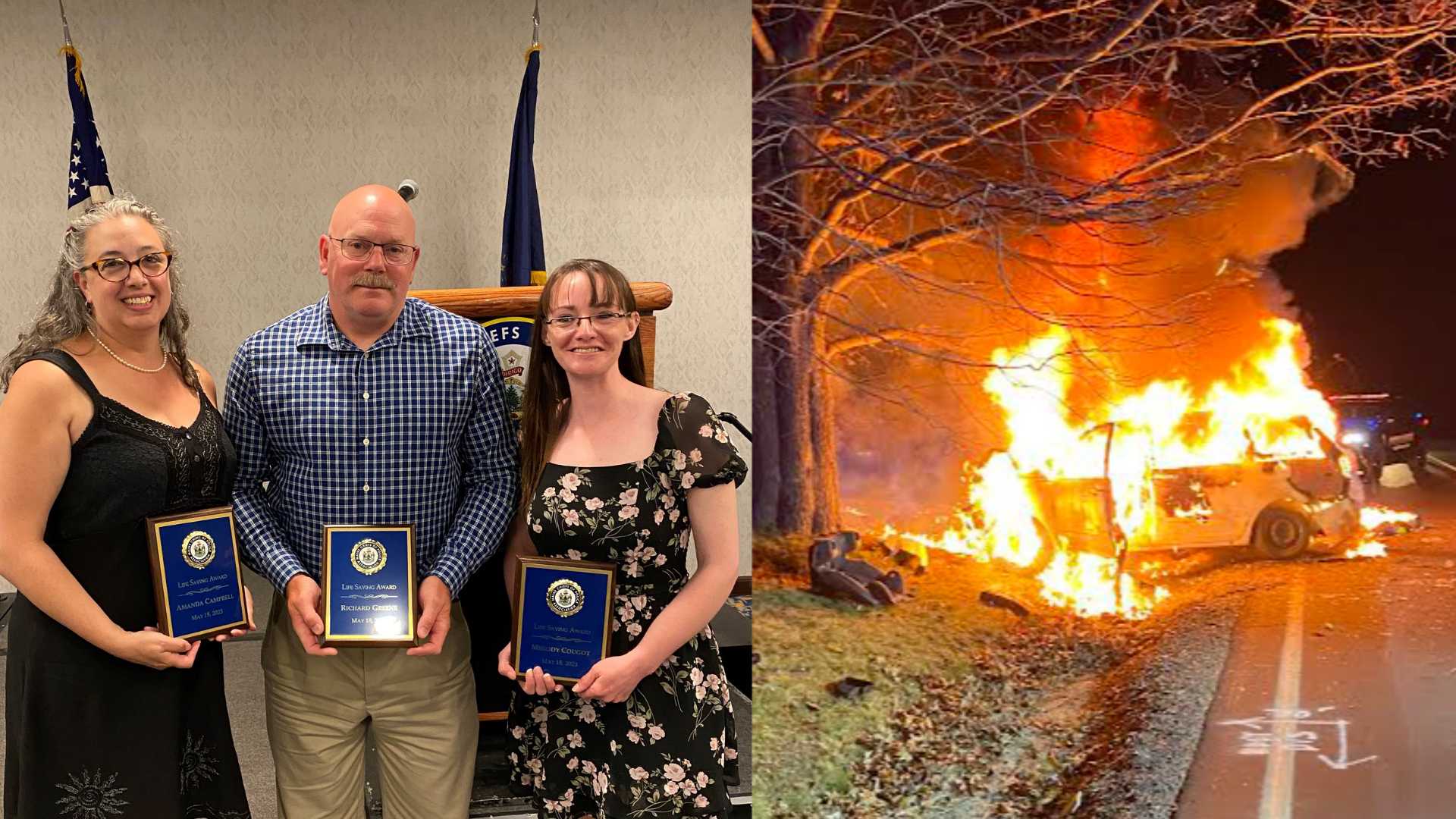 Group who saved Maine mother, infant from burning van honored - Vimarsana News