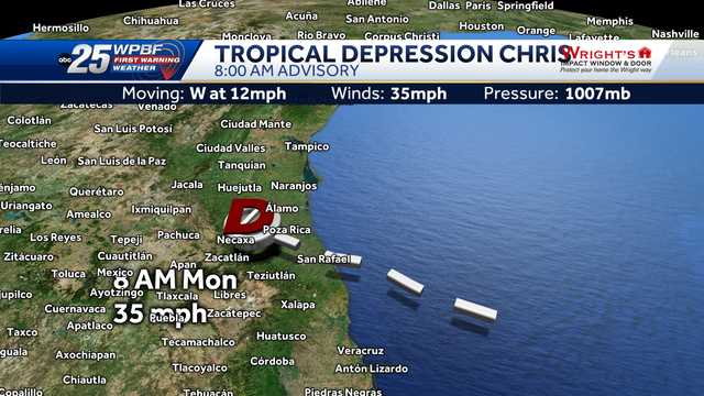 Tracking Tropical Depression Chris: Computer models and maps
