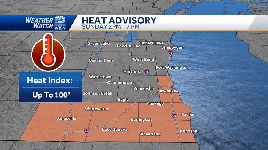 Sunday heat advisory issued for parts of southeast Wisconsin