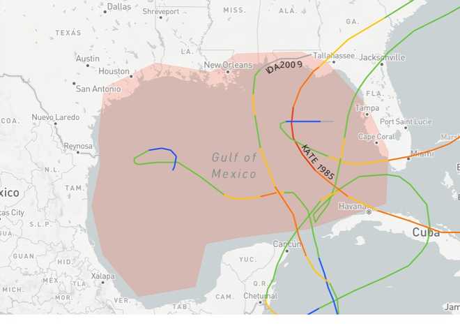 How rare are Gulf of Mexico hurricanes in November?