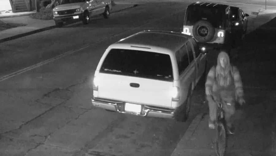Investigators are looking for this bicyclist who stole a duffel bag full of guns from a Jeep, the Santa Cruz Police Department said.