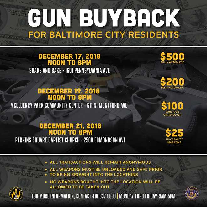 Baltimore police gun buyback offers cash for firearms