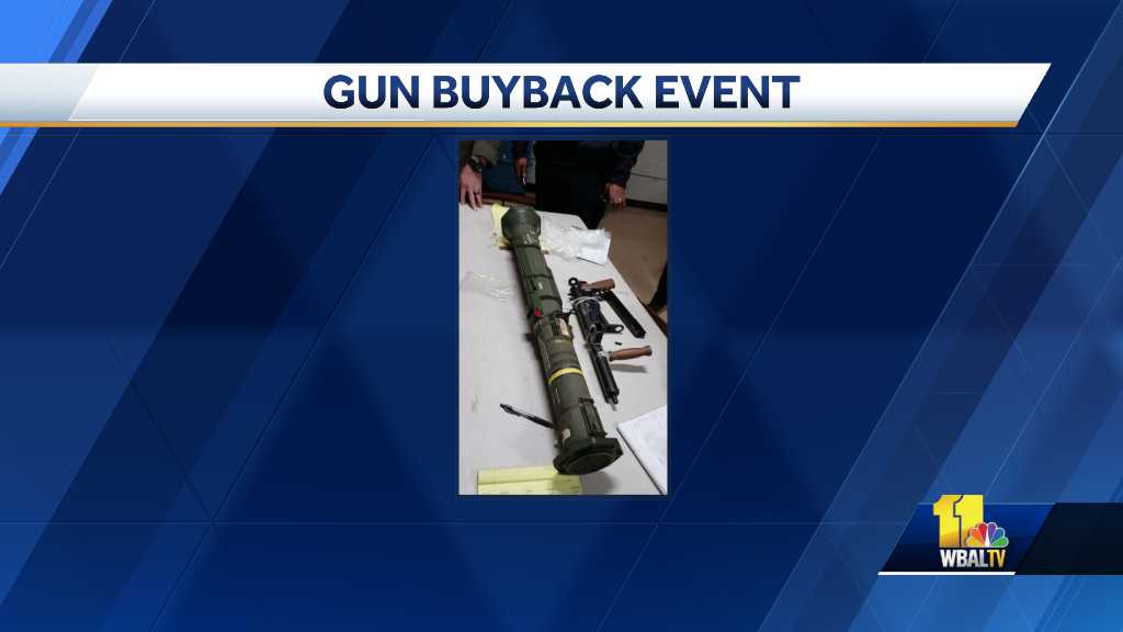 Rocket launcher turned in at Baltimore gun buyback program