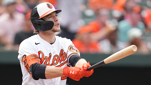 gunnar henderson #2 of the baltimore orioles hits a three run home run in the seventh inning during a baseball game against the kansas city royals at oriole park at camden yards on june 11, 2023 in baltimore, maryland.