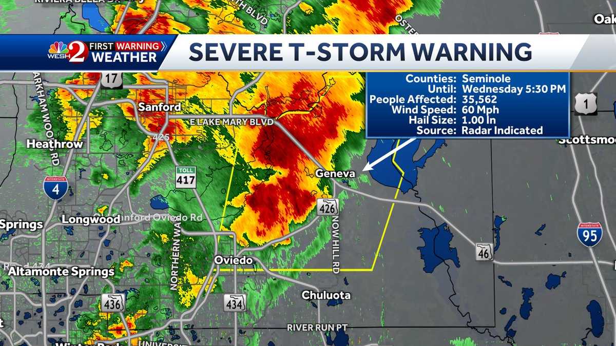 Severe storms pop up in Central Florida; hail reported in Orlando - WESH