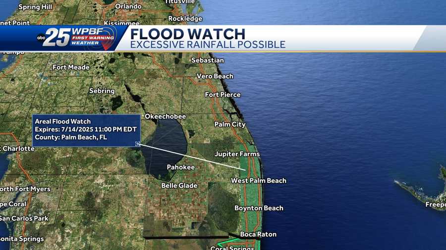 Flood Watch goes into effect on Monday for coastal Palm Beach County