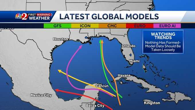 Formation chances rise as NHC monitors disturbance that could develop impact Florida soon  WESH 2 Orlando