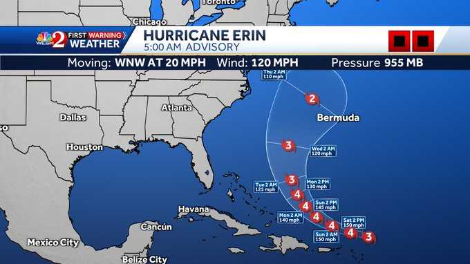Erin strengthens into first major hurricane of the 2025 Atlantic season