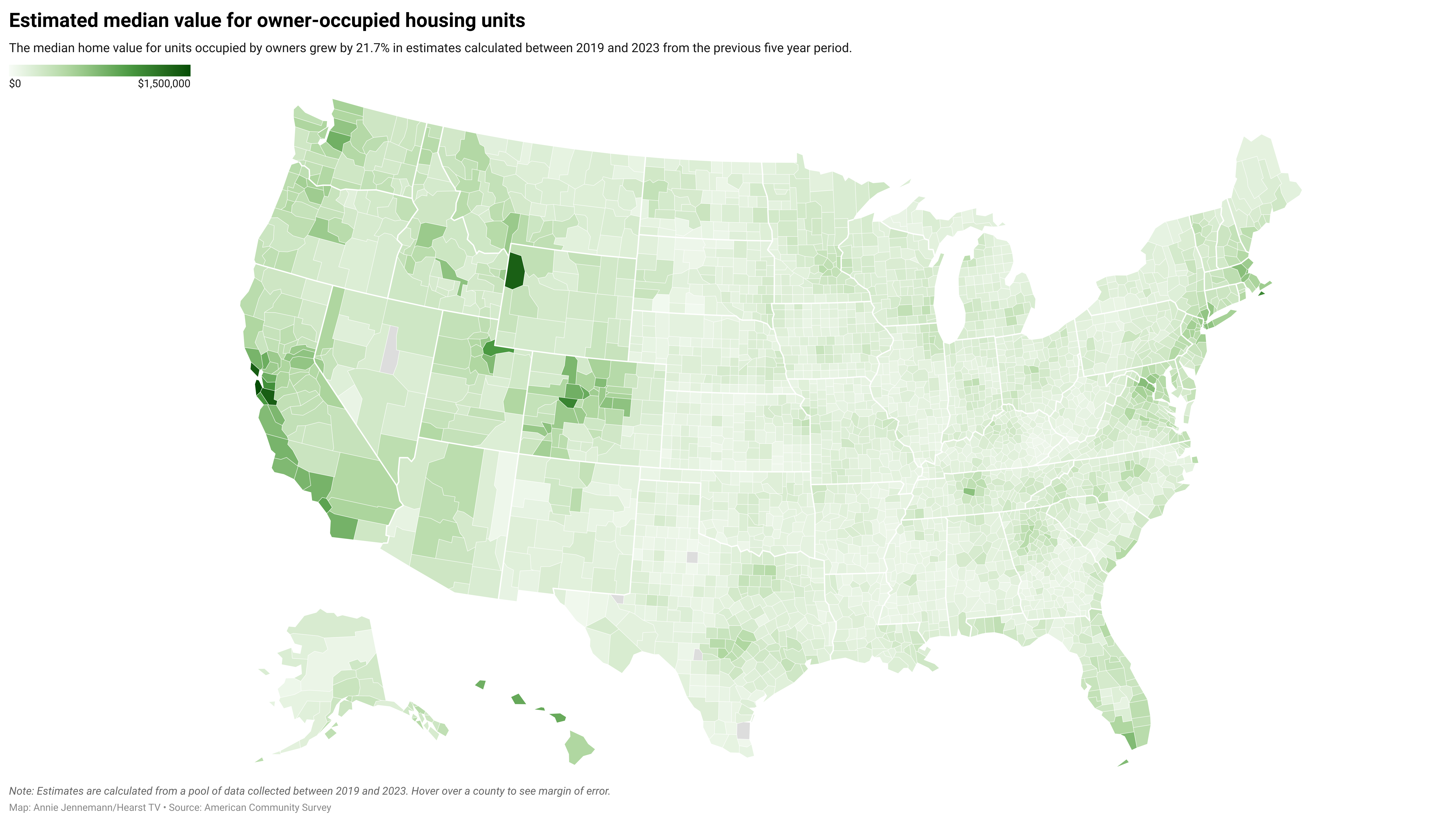 Home values up for owner-occupied units, new estimates show