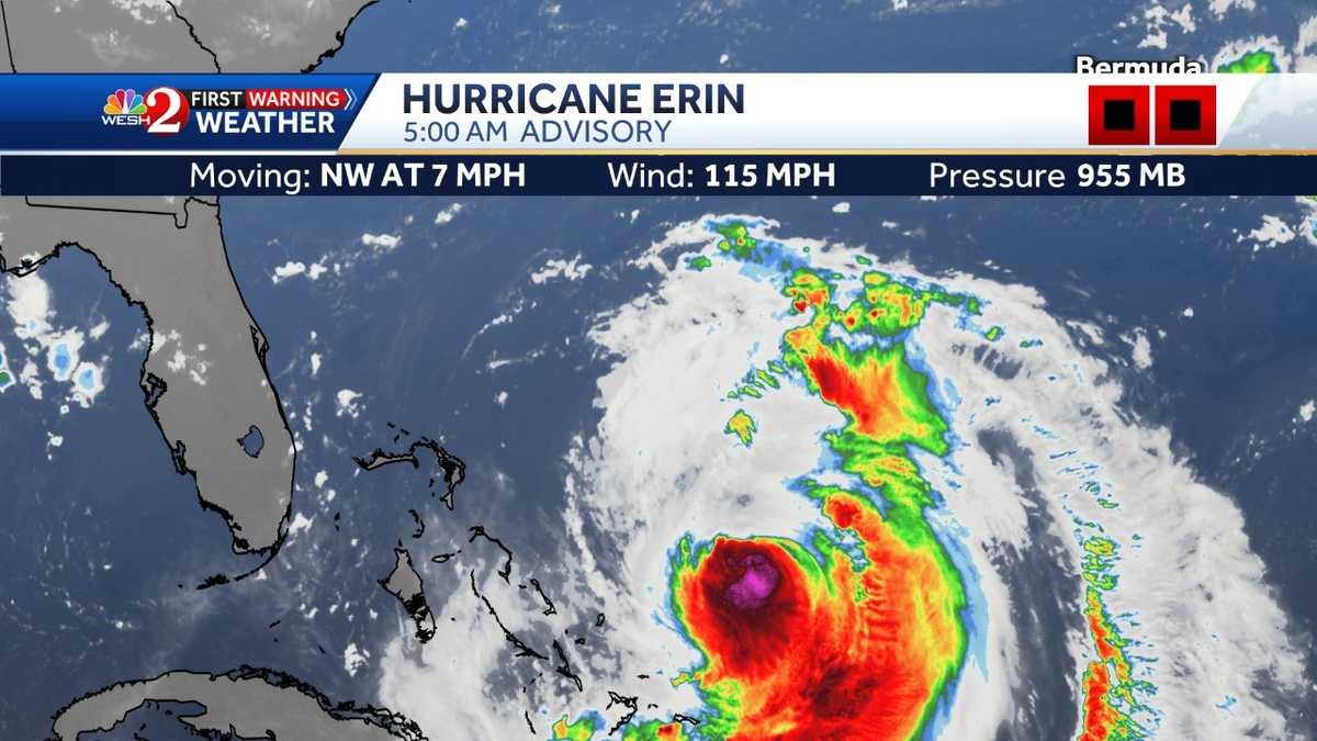Hurricane Erin expected to grow in size while moving across the Atlantic, NHC says