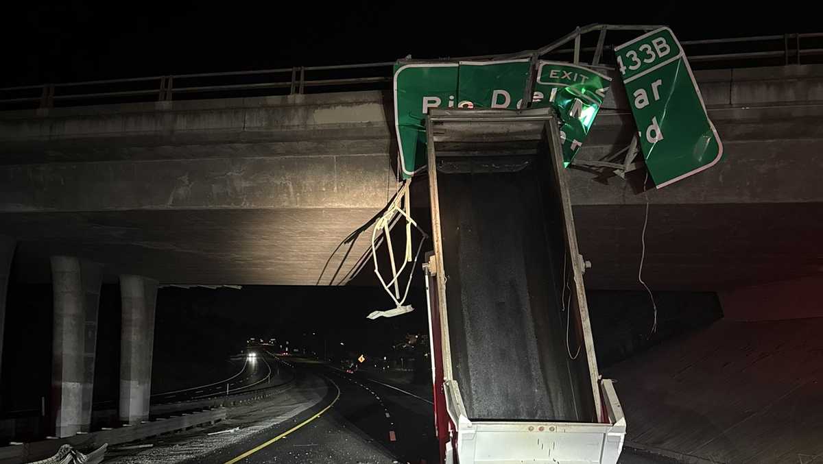Highway 1 reopens after dump truck hits overpass in Santa Cruz County