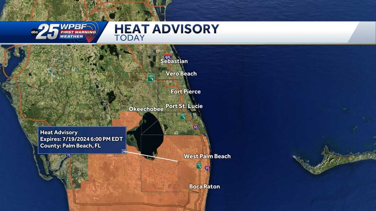 Heat advisory in effect for parts of South Florida