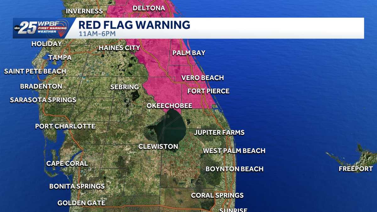 Red flag warning in effect for Treasure Coast