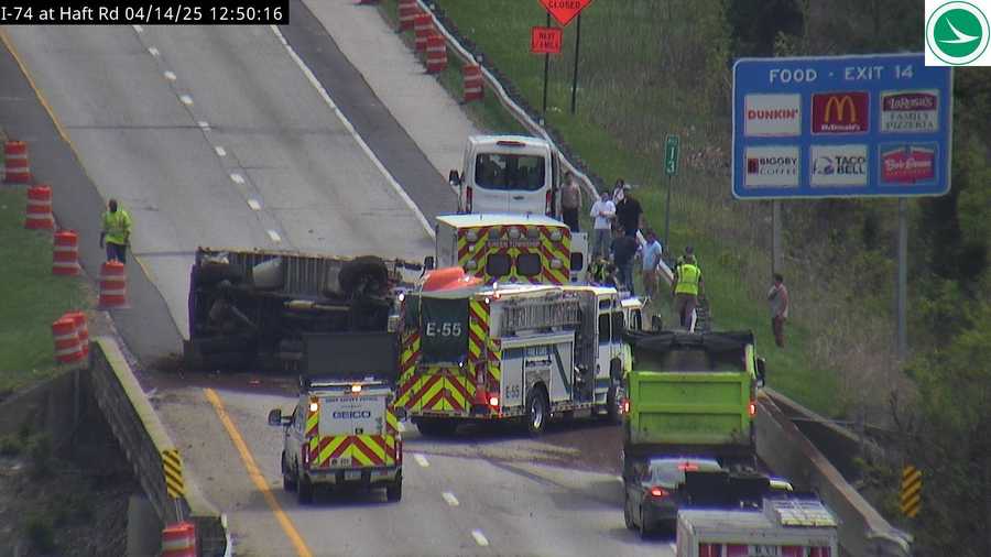Eastbound lanes reopen on I-74 after earlier crash in Green Township