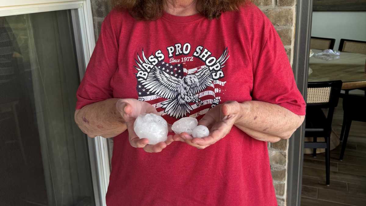 GALLERY: Large hail falls as severe storms move across Oklahoma