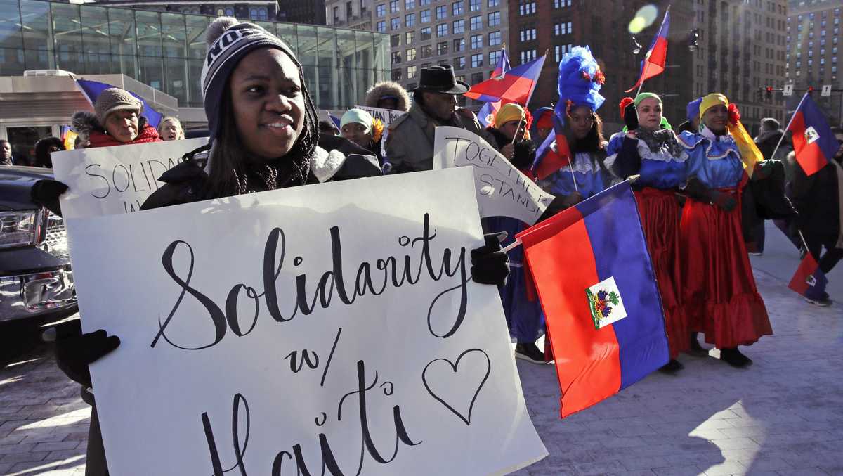 Haitians march in Boston against Trump's immigration policies