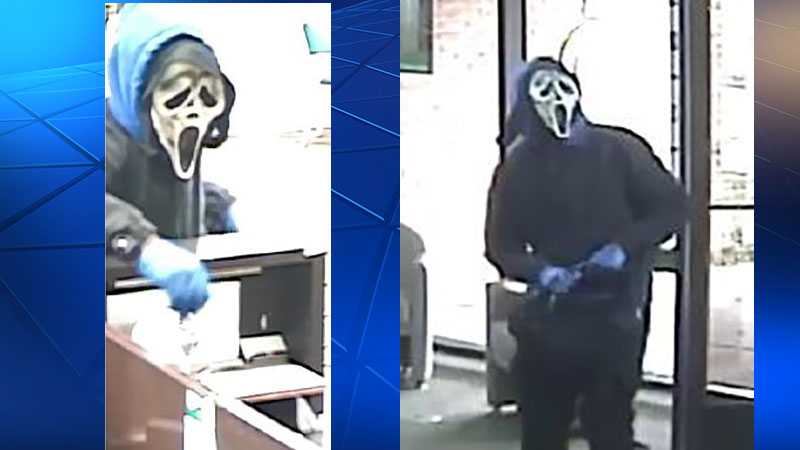 Suspect wearing 'Scream' mask strikes bank in Hampton Township