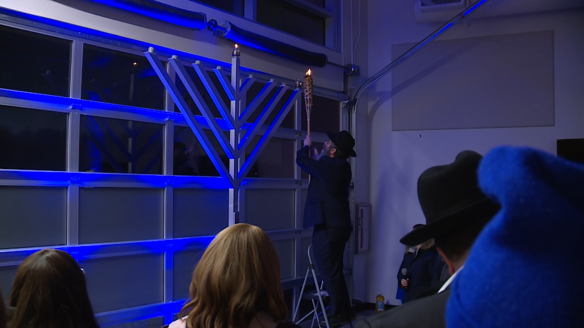 Chabad Jewish Center marks the first night of Hanukkah after terror attack in Australia