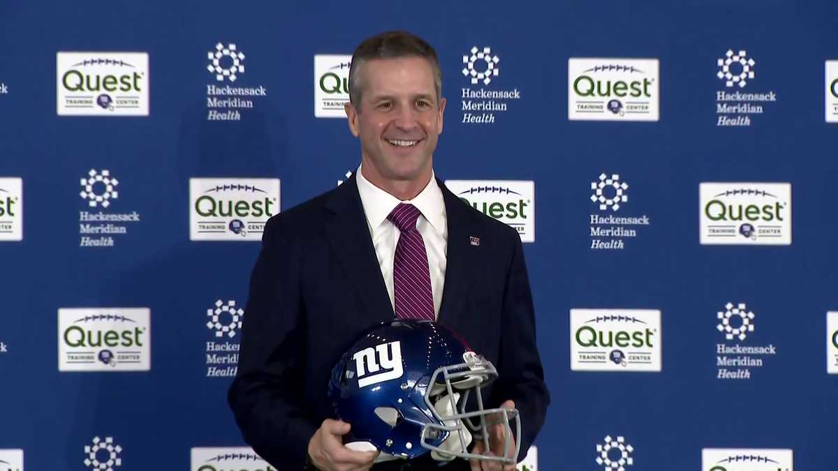 John Harbaugh introduced as New York Giants head coach
