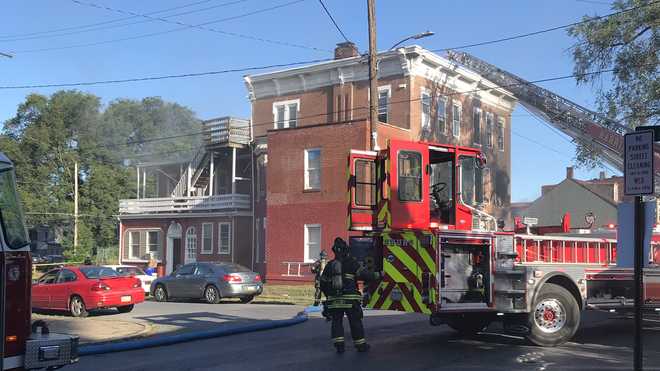 CREWS FIGHTING fire in Harrisburg