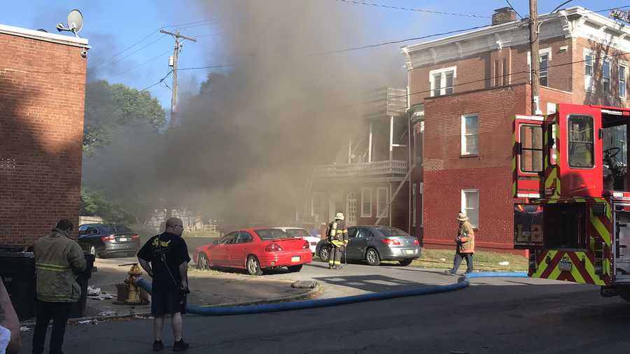 CREWS FIGHTING fire in Harrisburg