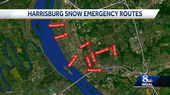 FULL LIST: Snow emergency routes in Harrisburg