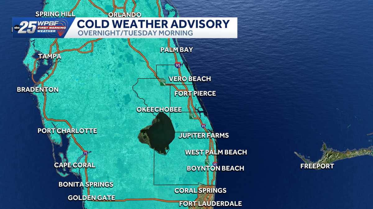 Cold weather advisories and freeze warnings for South Florida