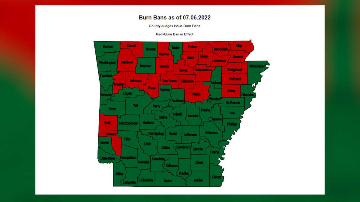 Some NWA, River Valley counties under burn bans until further notice