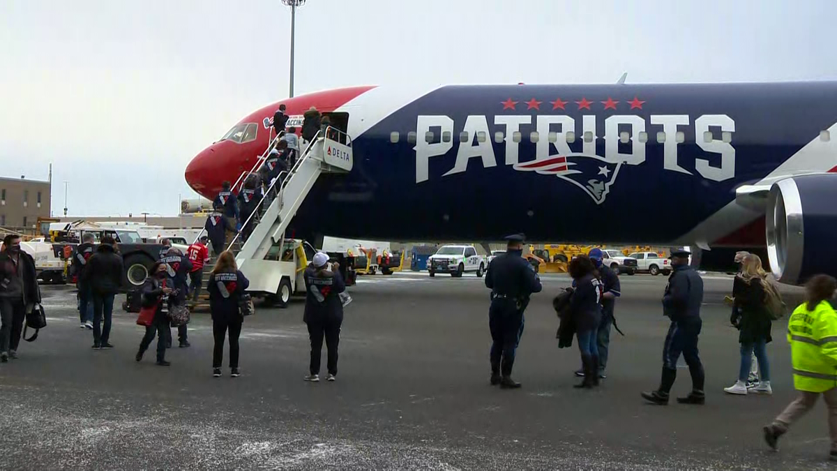 Health care workers fly to Super Bowl aboard Patriots plane