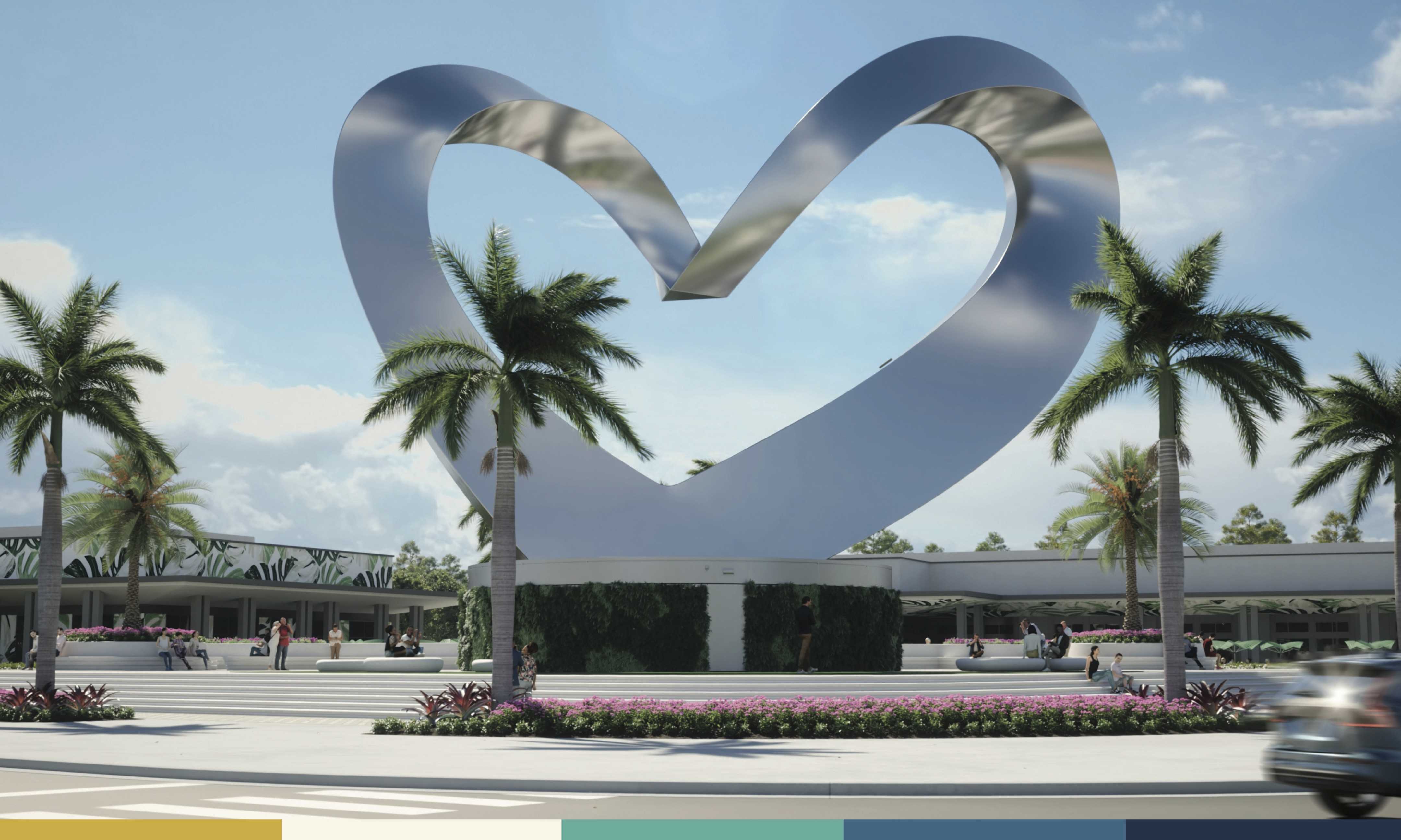 Building the largest heart sculpture in the world in the heart of
