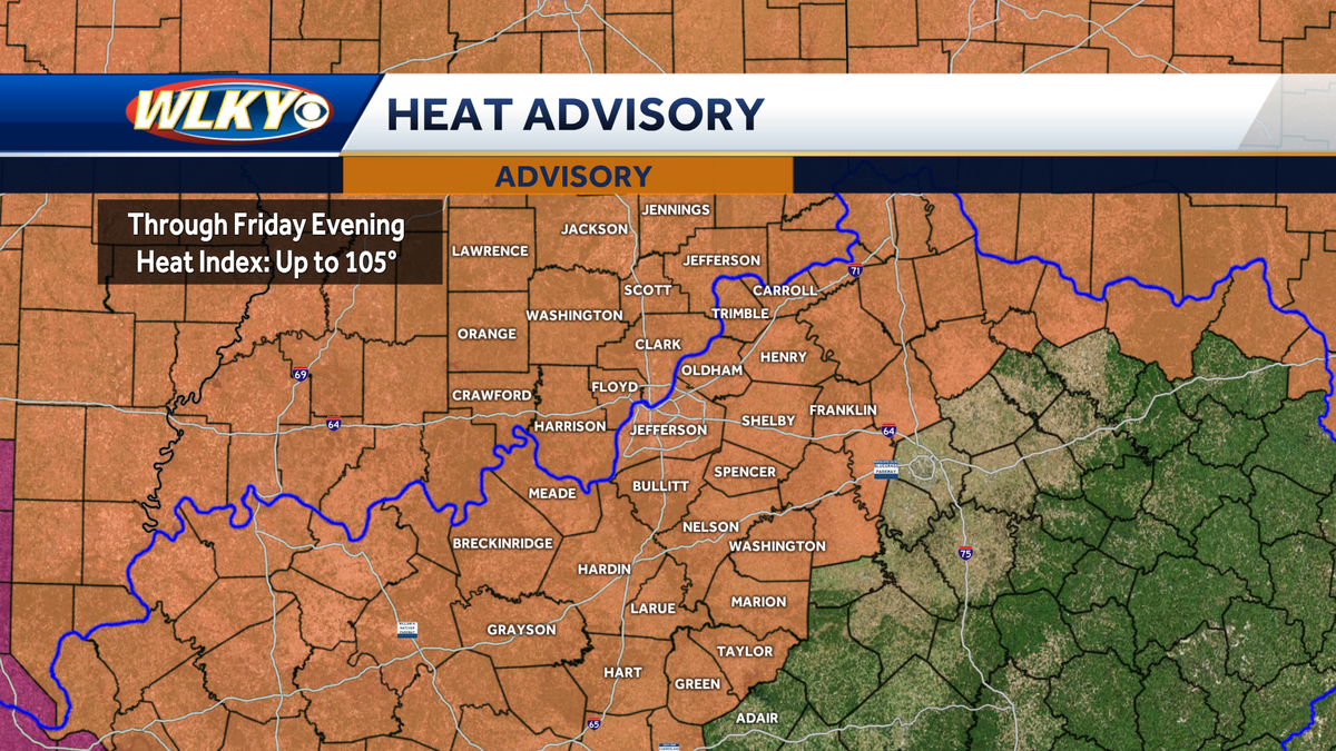 Heat Advisory in effect for Friday in Louisville region
