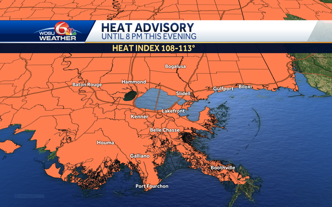 Friday Heat Advisory Until 8 P.M. This Evening