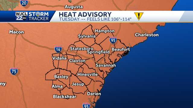 Savannah: Heat Advisory Tuesday ahead of strong storms - Vimarsana News