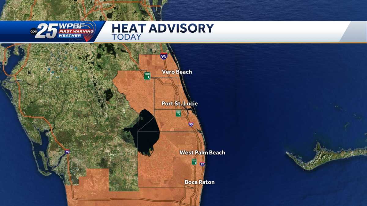 Impact weather with heat advisory for South Florida