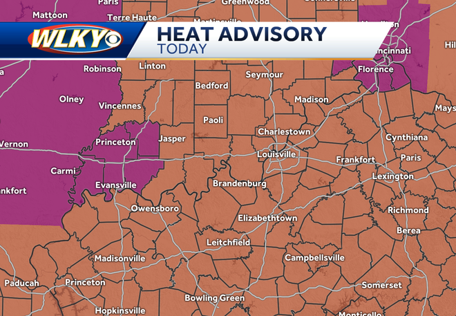 Louisville weekend weather: Extreme heat and a chance for storms