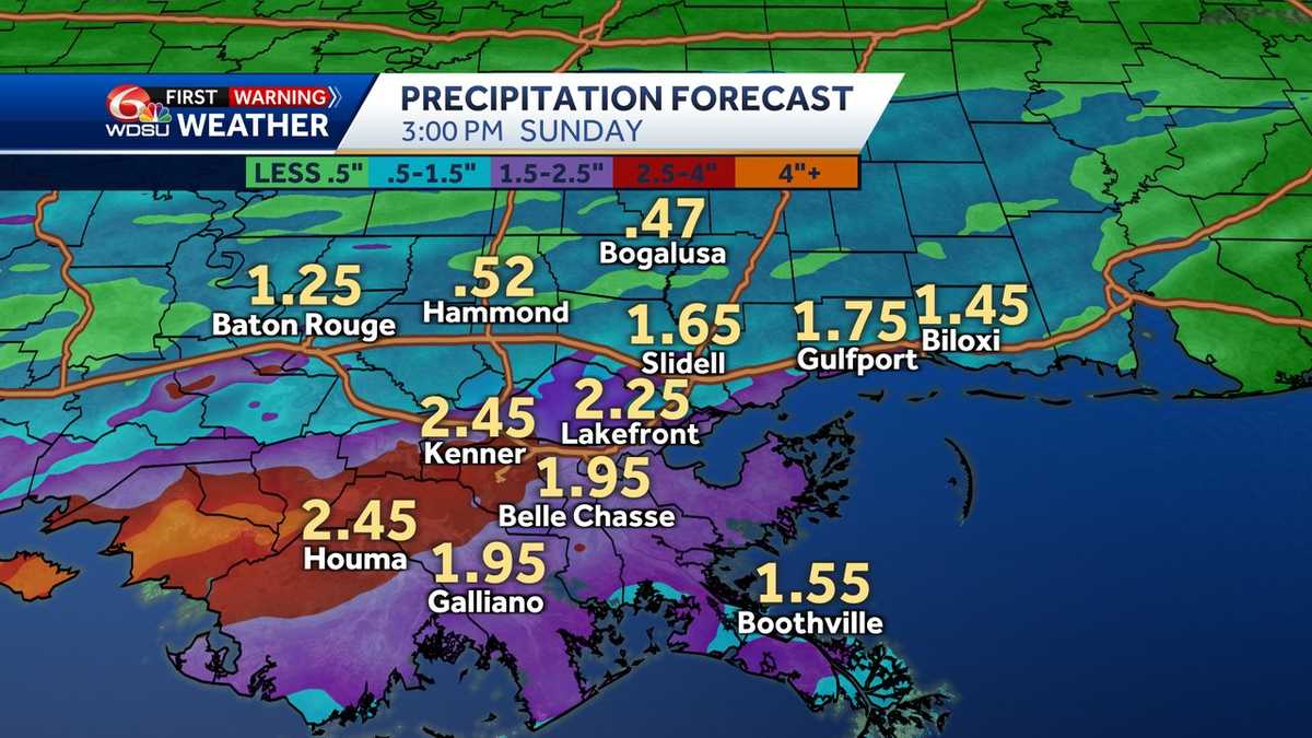 New Orleans St. Patrick's Day rain and flood threat