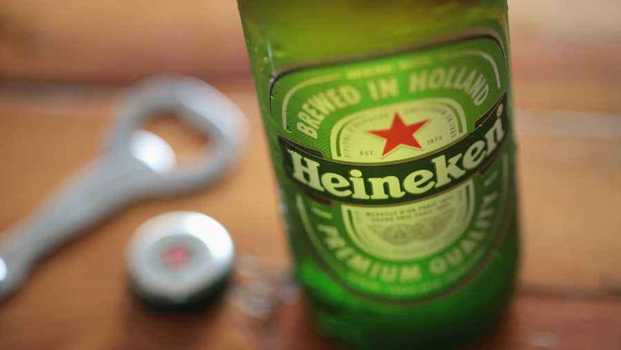Heineken beer is pictured on May 4, 2017 in Chicago, Illinois.