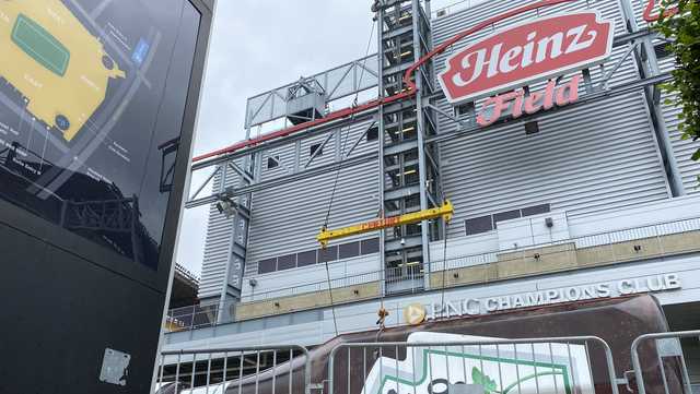 Gallery: Ketchup Bottles Come Down from Acrisure Stadium