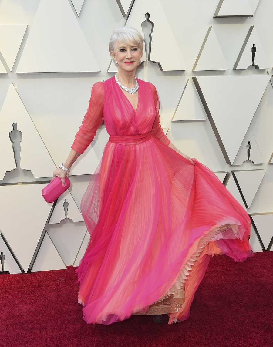 Helen Mirren arrives at the Oscars on Sunday, Feb. 24, 2019, at the Dolby Theatre in Los Angeles. (Photo by Jordan Strauss/Invision/AP) Helen Mirren arrives at the Oscars on Sunday, Feb. 24, 2019, at the Dolby Theatre in Los Angeles. (Photo by Jordan Strauss/Invision/AP)