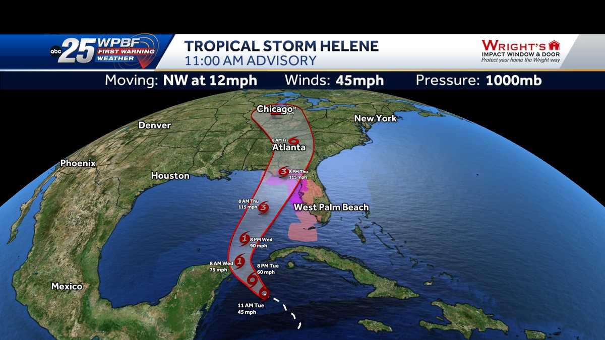 Tracking Helene Hurricane and storm surge watches in effect for parts