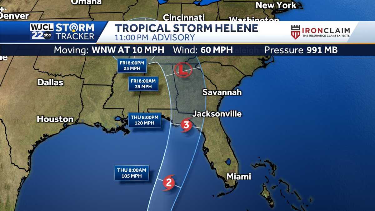 Tracking Helene Path, spaghetti models, timing