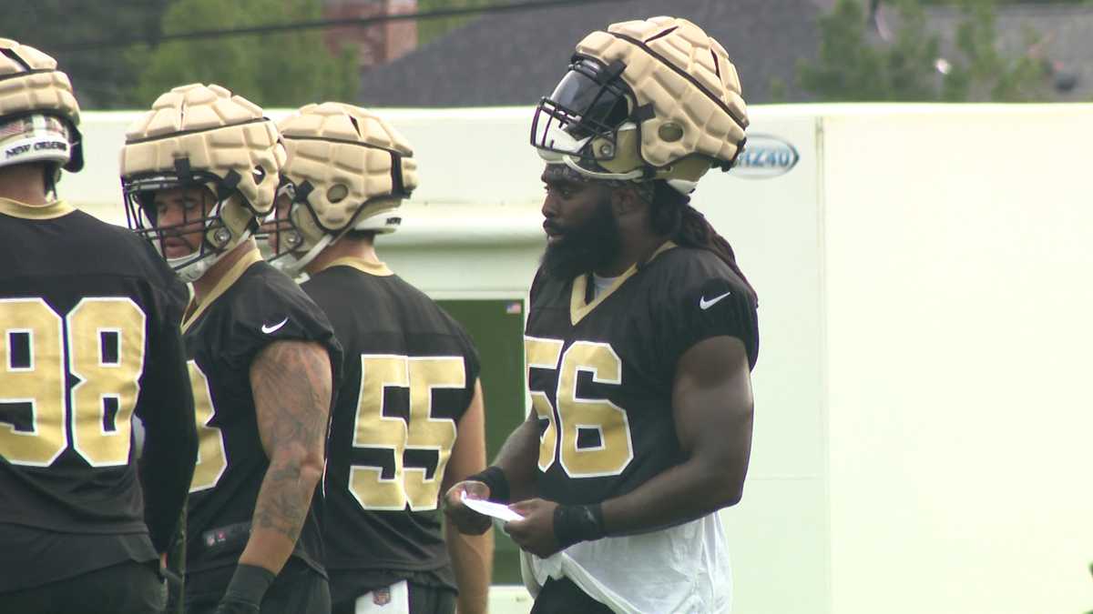 New Orleans Saints players adjust to Guardian Caps during training camp